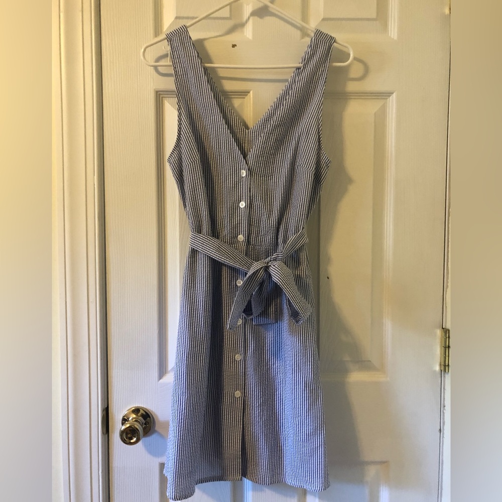 Blue striped dress